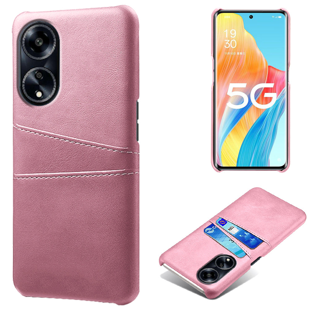 For Oppo A1 5G / A98 5G / F23 5G Dual Card Slots Phone Cover PU Leather Coated PC Protective Case