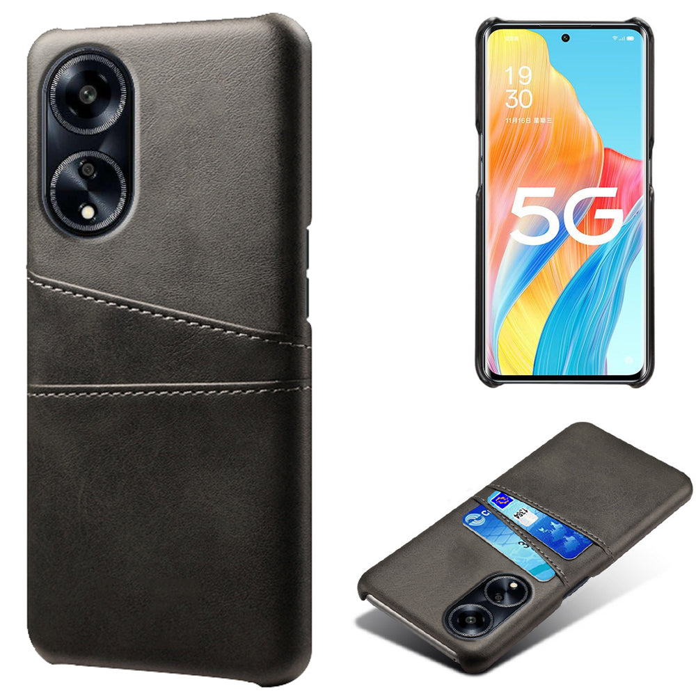 For Oppo A1 5G / A98 5G / F23 5G Dual Card Slots Phone Cover PU Leather Coated PC Protective Case