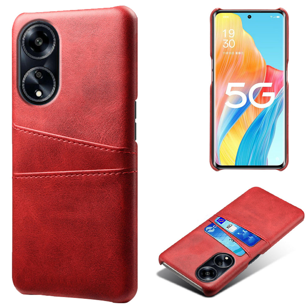 For Oppo A1 5G / A98 5G / F23 5G Dual Card Slots Phone Cover PU Leather Coated PC Protective Case