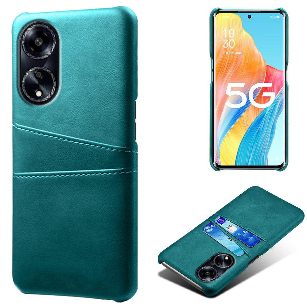 For Oppo A1 5G / A98 5G / F23 5G Dual Card Slots Phone Cover PU Leather Coated PC Protective Case
