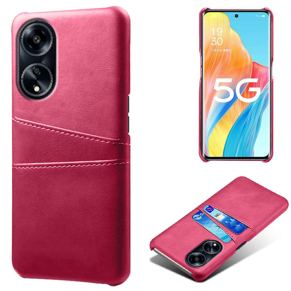 For Oppo A1 5G / A98 5G / F23 5G Dual Card Slots Phone Cover PU Leather Coated PC Protective Case