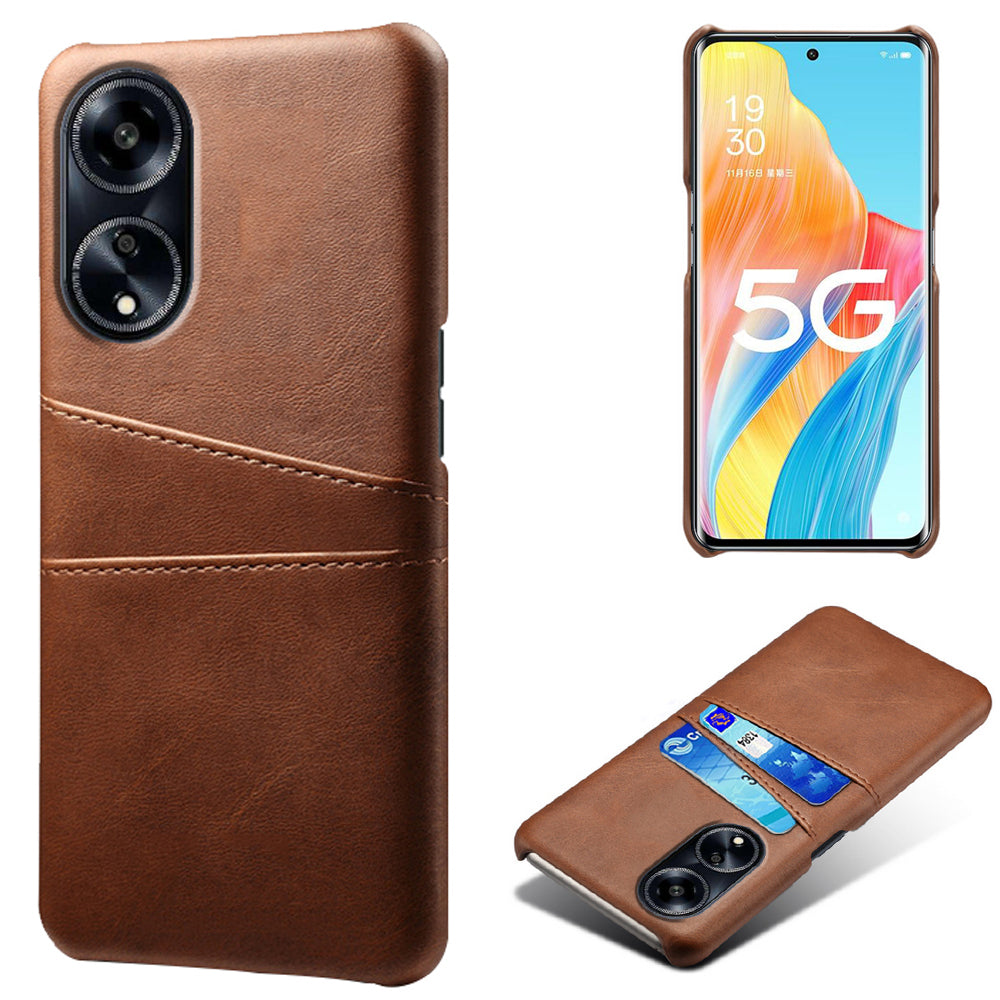 For Oppo A1 5G / A98 5G / F23 5G Dual Card Slots Phone Cover PU Leather Coated PC Protective Case