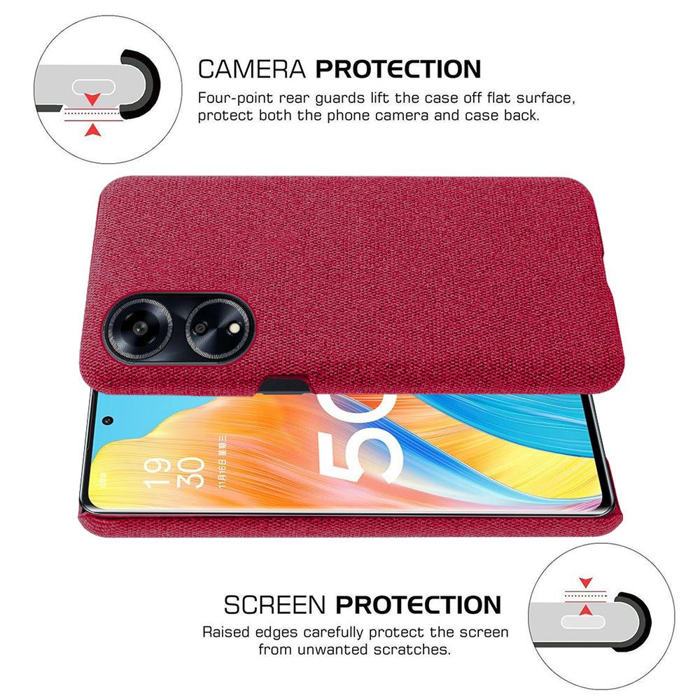Phone Case for Oppo A1 5G / A98 5G / F23 5G , Dual Layer Cloth+Hard PC Protective Cover