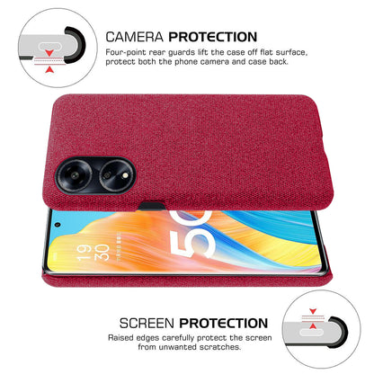 Phone Case for Oppo A1 5G / A98 5G / F23 5G , Dual Layer Cloth+Hard PC Protective Cover