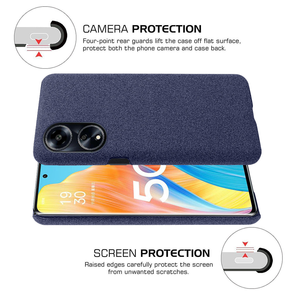 Phone Case for Oppo A1 5G / A98 5G / F23 5G , Dual Layer Cloth+Hard PC Protective Cover