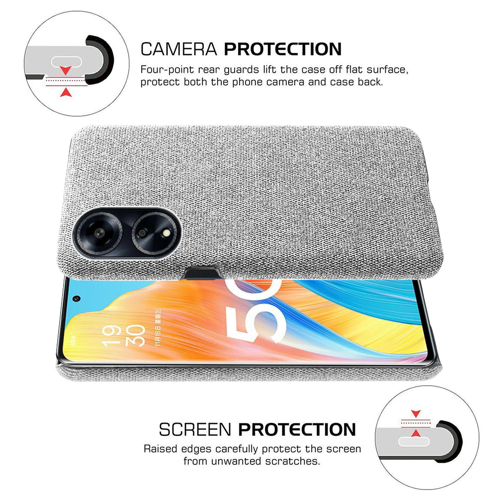 Phone Case for Oppo A1 5G / A98 5G / F23 5G , Dual Layer Cloth+Hard PC Protective Cover