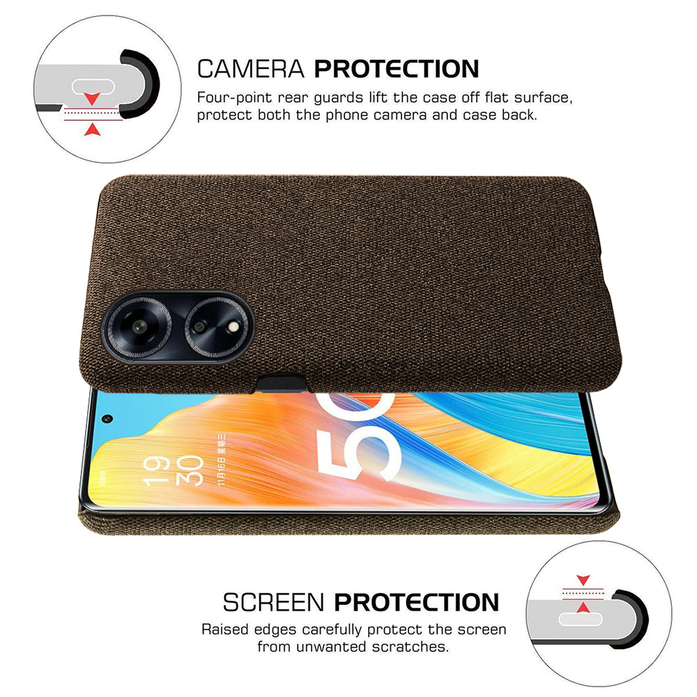Phone Case for Oppo A1 5G / A98 5G / F23 5G , Dual Layer Cloth+Hard PC Protective Cover