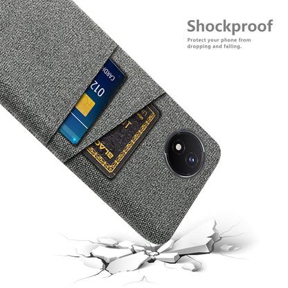 Phone Cover for vivo Y02 4G / Y02A 4G / Y11 (2023) Hard PC + Cloth Dual Card Holder Anti-Scratch Protection Case