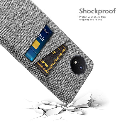 Phone Cover for vivo Y02 4G / Y02A 4G / Y11 (2023) Hard PC + Cloth Dual Card Holder Anti-Scratch Protection Case