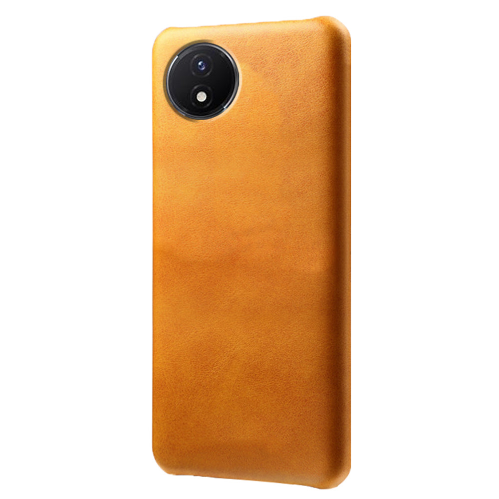 For vivo Y02A 4G / Y02 4G / Y11 (2023) Anti-Scratch Back Case PU Leather + PC Calf Texture Phone Cover