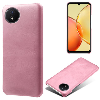 For vivo Y02A 4G / Y02 4G / Y11 (2023) Anti-Scratch Back Case PU Leather + PC Calf Texture Phone Cover