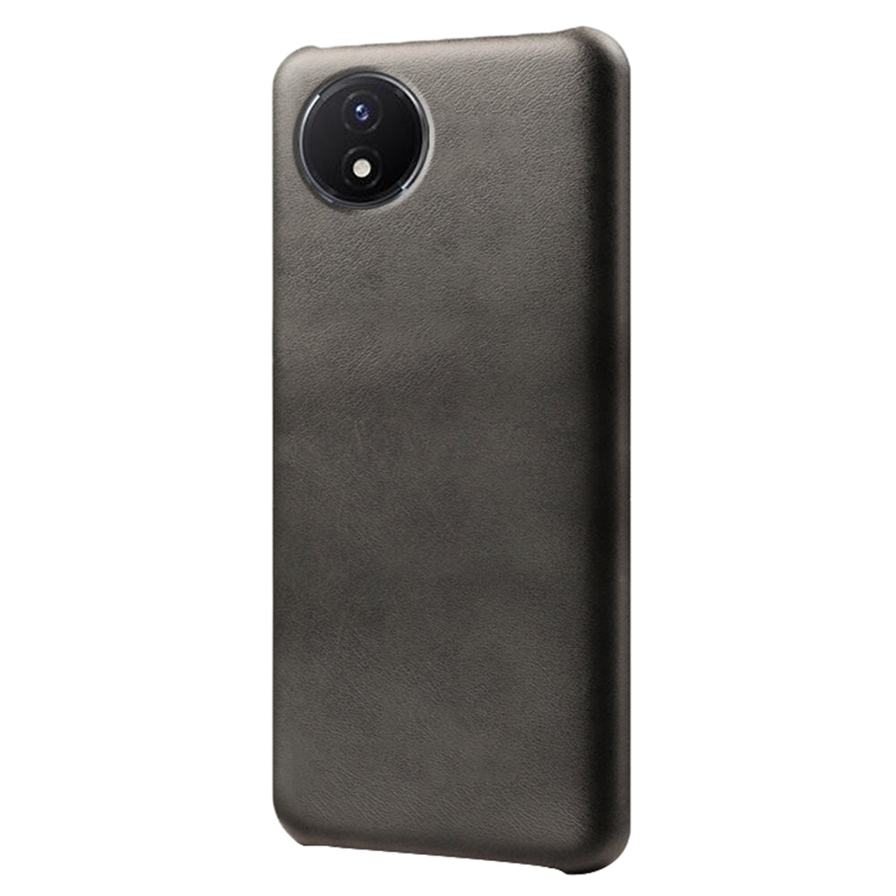 For vivo Y02A 4G / Y02 4G / Y11 (2023) Anti-Scratch Back Case PU Leather + PC Calf Texture Phone Cover