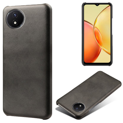 For vivo Y02A 4G / Y02 4G / Y11 (2023) Anti-Scratch Back Case PU Leather + PC Calf Texture Phone Cover