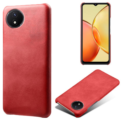 For vivo Y02A 4G / Y02 4G / Y11 (2023) Anti-Scratch Back Case PU Leather + PC Calf Texture Phone Cover