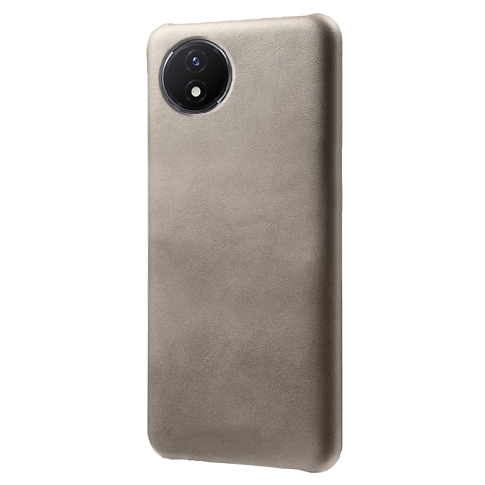 For vivo Y02A 4G / Y02 4G / Y11 (2023) Anti-Scratch Back Case PU Leather + PC Calf Texture Phone Cover