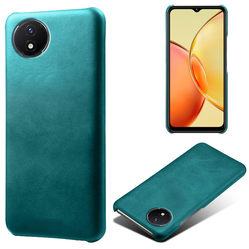 For vivo Y02A 4G / Y02 4G / Y11 (2023) Anti-Scratch Back Case PU Leather + PC Calf Texture Phone Cover