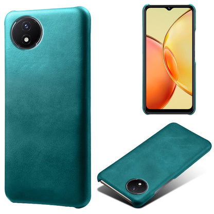 For vivo Y02A 4G / Y02 4G / Y11 (2023) Anti-Scratch Back Case PU Leather + PC Calf Texture Phone Cover