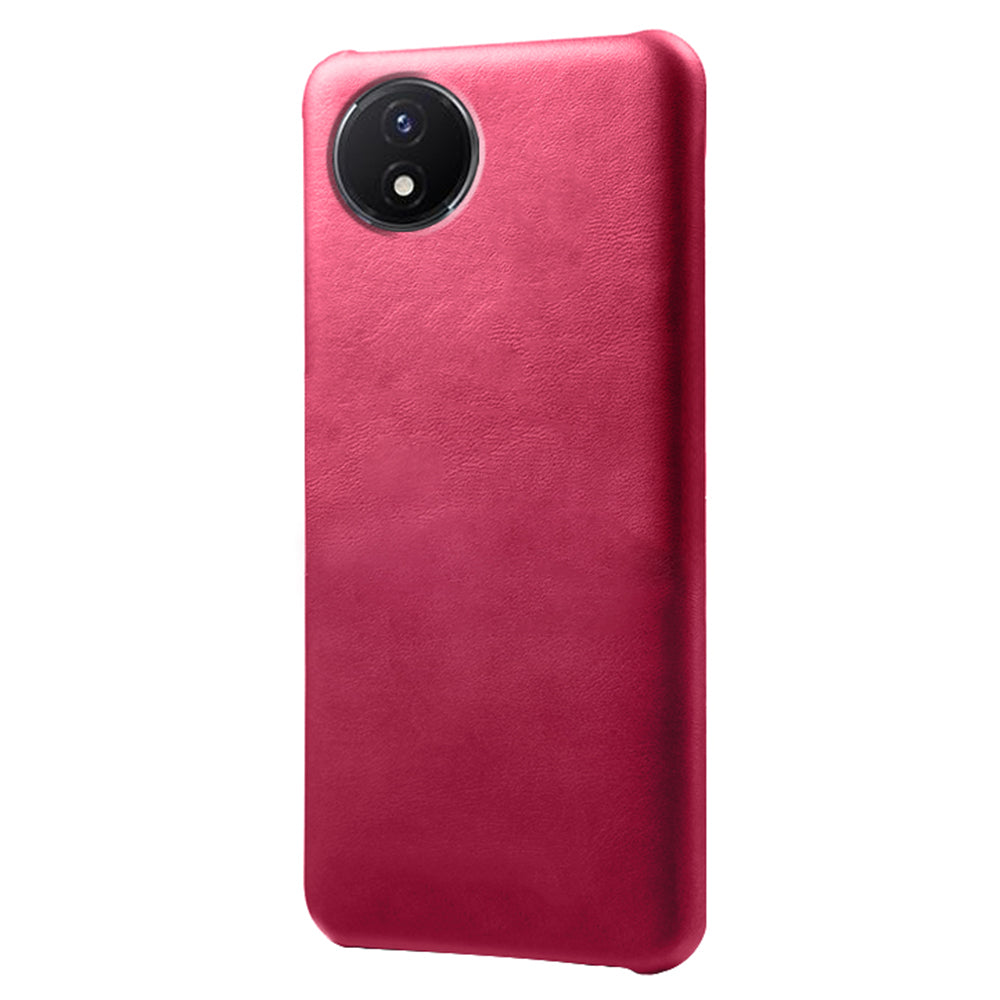For vivo Y02A 4G / Y02 4G / Y11 (2023) Anti-Scratch Back Case PU Leather + PC Calf Texture Phone Cover
