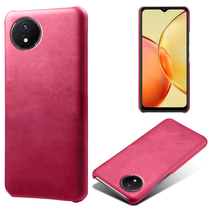 For vivo Y02A 4G / Y02 4G / Y11 (2023) Anti-Scratch Back Case PU Leather + PC Calf Texture Phone Cover