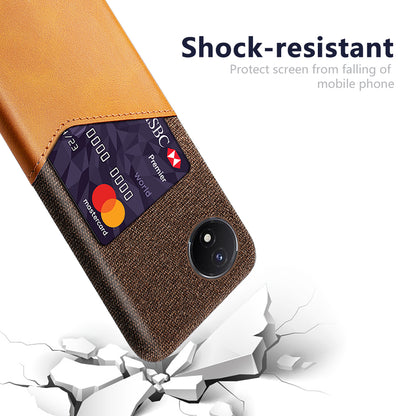 Card Holder Phone Case for vivo Y02 4G / Y02A 4G / Y11 (2023) , PU Leather Coated PC Cloth Texture Anti-Scratch Cover