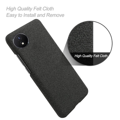 Protective Case for vivo Y02 4G / Y02A 4G / Y11 (2023) , Cloth+Hard PC Anti-Shock Phone Cover
