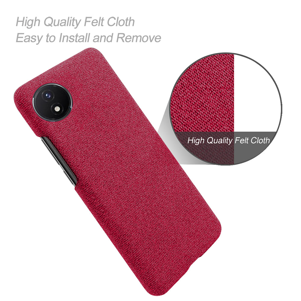 Protective Case for vivo Y02 4G / Y02A 4G / Y11 (2023) , Cloth+Hard PC Anti-Shock Phone Cover