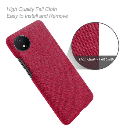 Protective Case for vivo Y02 4G / Y02A 4G / Y11 (2023) , Cloth+Hard PC Anti-Shock Phone Cover