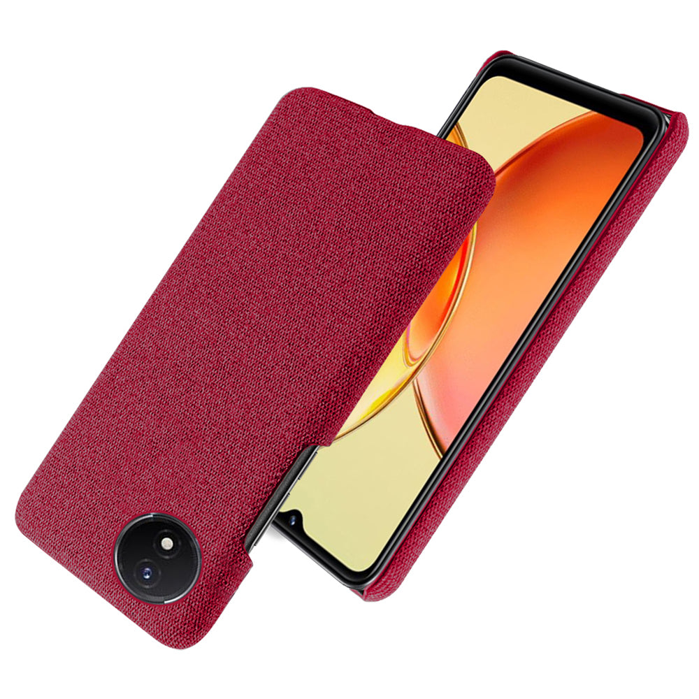 Protective Case for vivo Y02 4G / Y02A 4G / Y11 (2023) , Cloth+Hard PC Anti-Shock Phone Cover