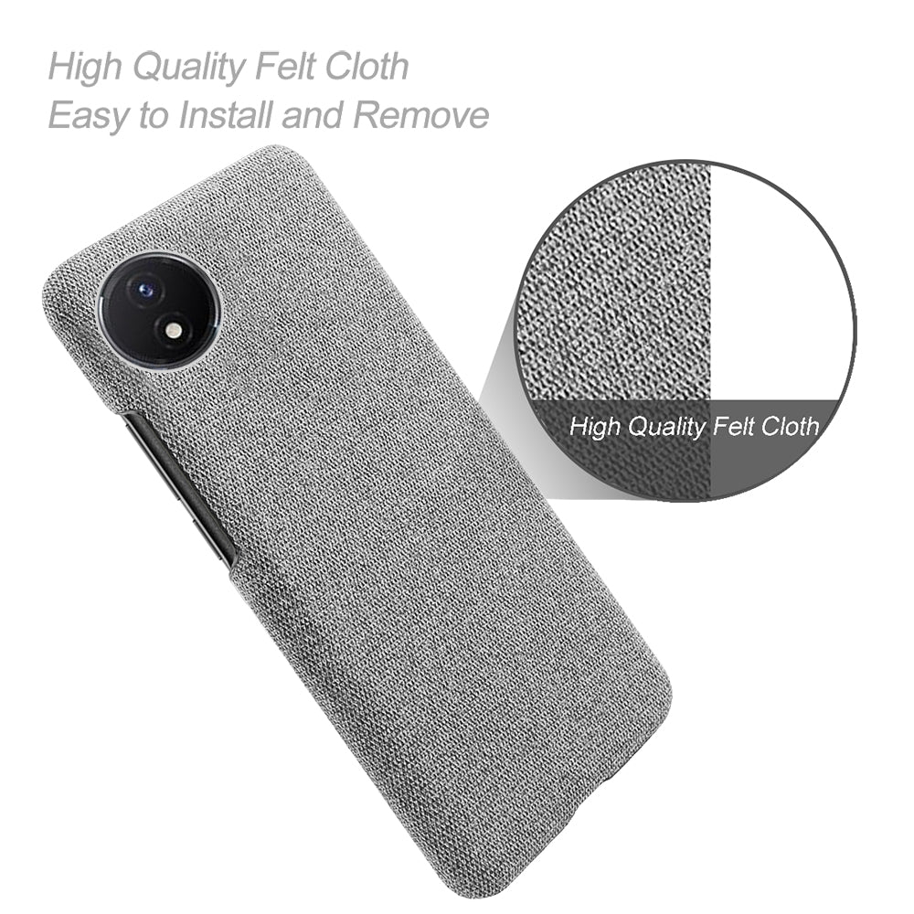 Protective Case for vivo Y02 4G / Y02A 4G / Y11 (2023) , Cloth+Hard PC Anti-Shock Phone Cover