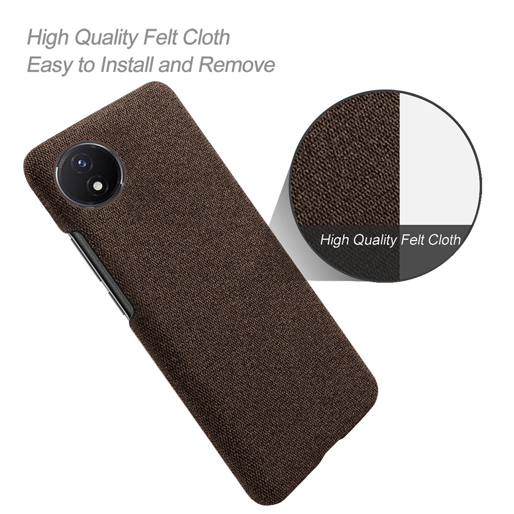 Protective Case for vivo Y02 4G / Y02A 4G / Y11 (2023) , Cloth+Hard PC Anti-Shock Phone Cover