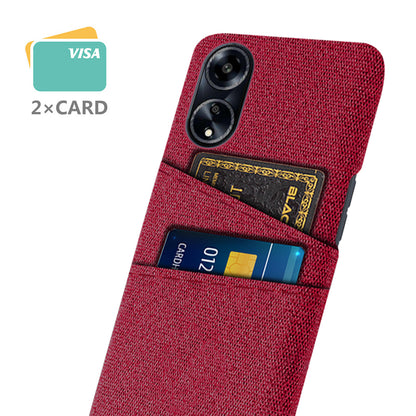 Cell Phone Cover for Oppo A1 5G / A98 5G / F23 5G Hard PC + Cloth Dual Card Holder Phone Case