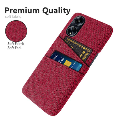 Cell Phone Cover for Oppo A1 5G / A98 5G / F23 5G Hard PC + Cloth Dual Card Holder Phone Case
