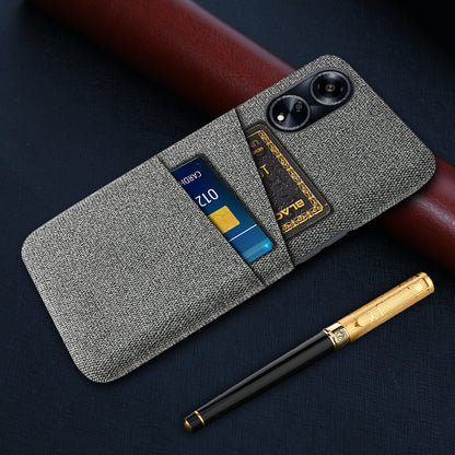 Cell Phone Cover for Oppo A1 5G / A98 5G / F23 5G Hard PC + Cloth Dual Card Holder Phone Case