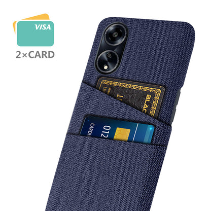 Cell Phone Cover for Oppo A1 5G / A98 5G / F23 5G Hard PC + Cloth Dual Card Holder Phone Case