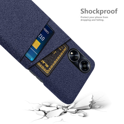 Cell Phone Cover for Oppo A1 5G / A98 5G / F23 5G Hard PC + Cloth Dual Card Holder Phone Case