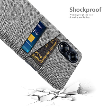 Cell Phone Cover for Oppo A1 5G / A98 5G / F23 5G Hard PC + Cloth Dual Card Holder Phone Case