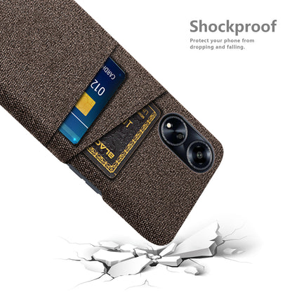 Cell Phone Cover for Oppo A1 5G / A98 5G / F23 5G Hard PC + Cloth Dual Card Holder Phone Case