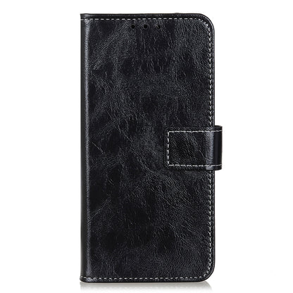 For iPhone 15 Pro Retro Leather Wallet Stand Case Crazy Horse Texture Smartphone Cover