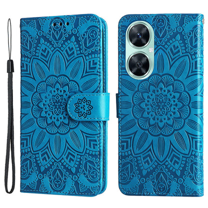For Huawei Nova 11i / Maimang 20 / Enjoy 60 Pro Sunflower Imprinted Stand PU Leather Cover Wallet Case