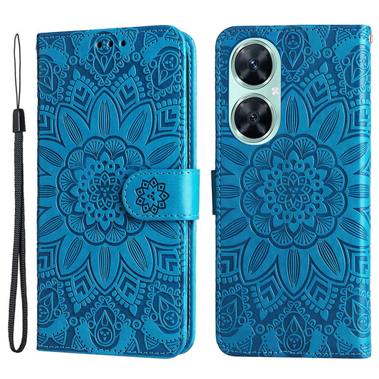 For Huawei Nova 11i / Maimang 20 / Enjoy 60 Pro Sunflower Imprinted Stand PU Leather Cover Wallet Case