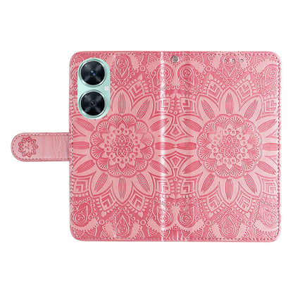 For Huawei Nova 11i / Maimang 20 / Enjoy 60 Pro Sunflower Imprinted Stand PU Leather Cover Wallet Case