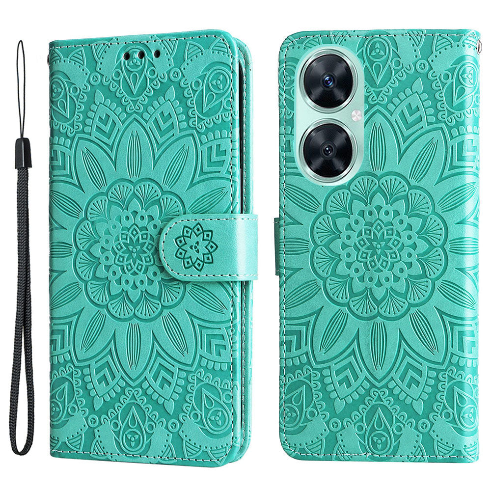 For Huawei Nova 11i / Maimang 20 / Enjoy 60 Pro Sunflower Imprinted Stand PU Leather Cover Wallet Case