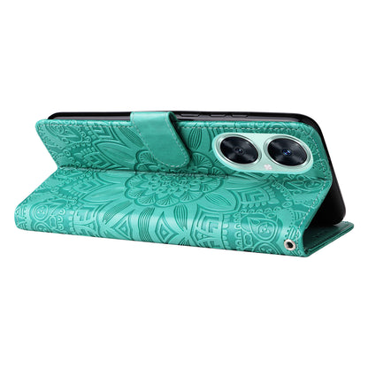 For Huawei Nova 11i / Maimang 20 / Enjoy 60 Pro Sunflower Imprinted Stand PU Leather Cover Wallet Case