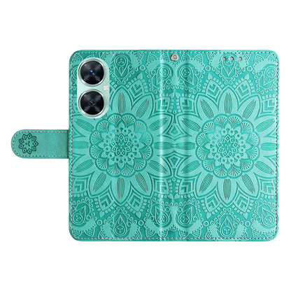 For Huawei Nova 11i / Maimang 20 / Enjoy 60 Pro Sunflower Imprinted Stand PU Leather Cover Wallet Case