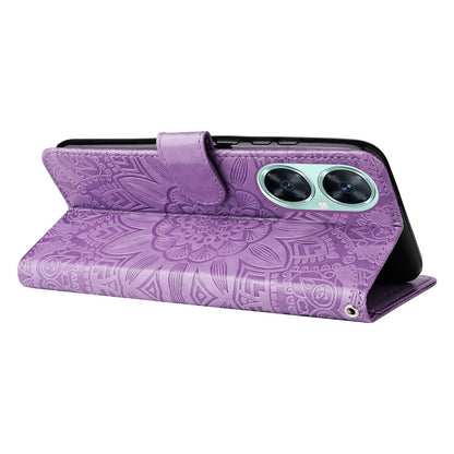 For Huawei Nova 11i / Maimang 20 / Enjoy 60 Pro Sunflower Imprinted Stand PU Leather Cover Wallet Case