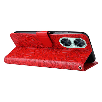 For Huawei Nova 11i / Maimang 20 / Enjoy 60 Pro Sunflower Imprinted Stand PU Leather Cover Wallet Case