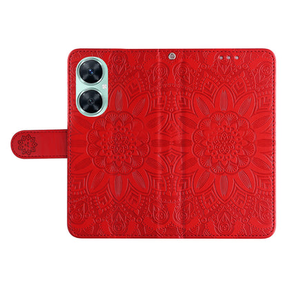 For Huawei Nova 11i / Maimang 20 / Enjoy 60 Pro Sunflower Imprinted Stand PU Leather Cover Wallet Case