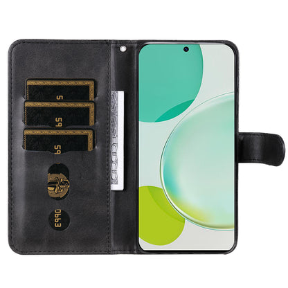 For Huawei Nova 11i / Enjoy 60 Pro / Maimang 20 Calf Texture Leather Phone Case Zipper Pocket Wallet Flip Cover with Stand