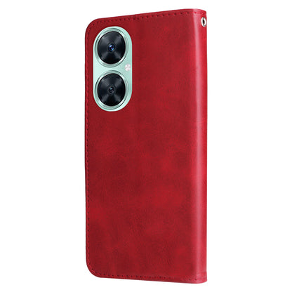 For Huawei Nova 11i / Enjoy 60 Pro / Maimang 20 Calf Texture Leather Phone Case Zipper Pocket Wallet Flip Cover with Stand