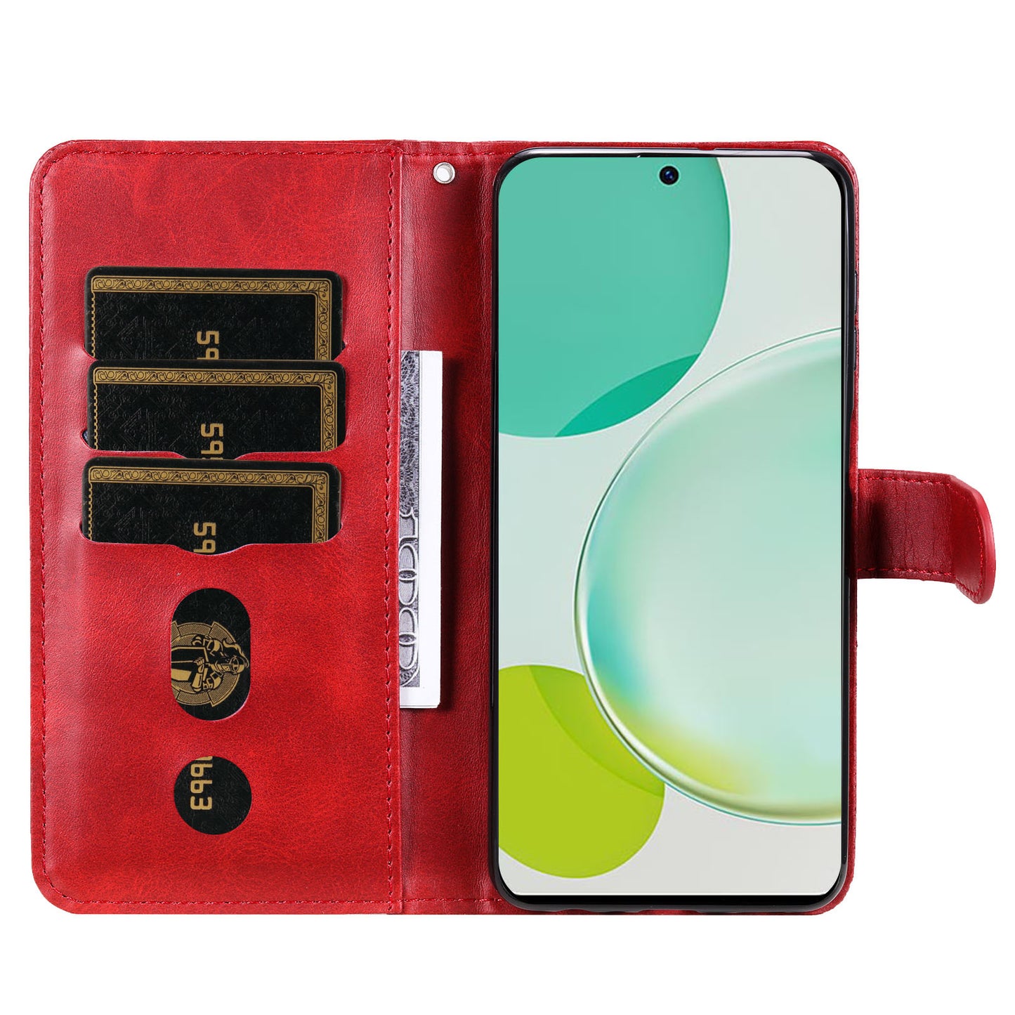 For Huawei Nova 11i / Enjoy 60 Pro / Maimang 20 Calf Texture Leather Phone Case Zipper Pocket Wallet Flip Cover with Stand